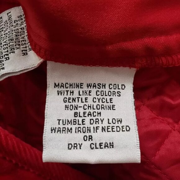 Talbots Red Diamond Quilted Corduroy Trim Snap Button Barn Jacket Sz Small - Picture 9 of 10